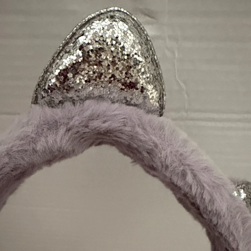 Silver and Purple Cat‎ Ear Earmuffs Girls Winter Warm NWOT